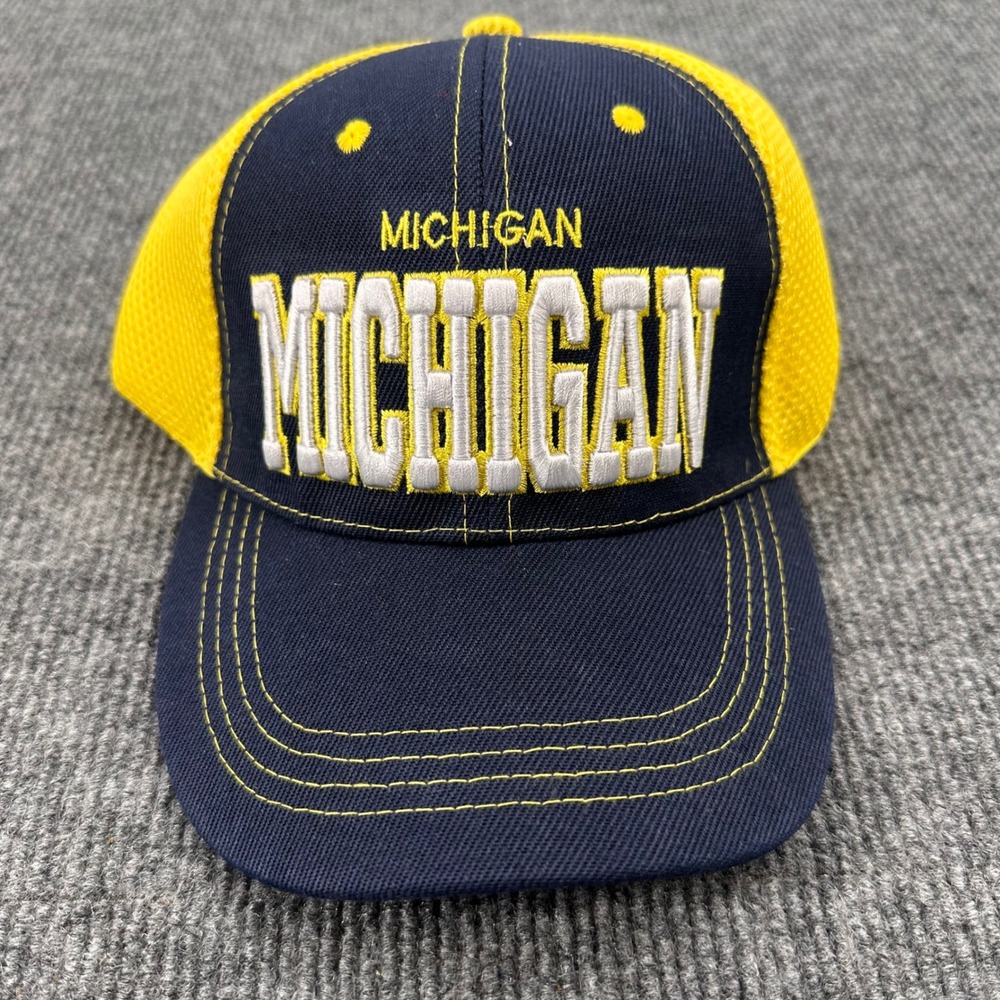 Michigan Mesh Hat Unisex OSFM Trucker Navy Yellow Y2K Game Day